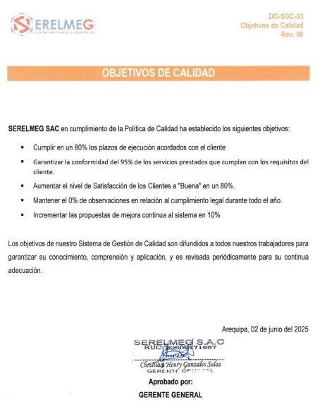 Objetivos de Calidad