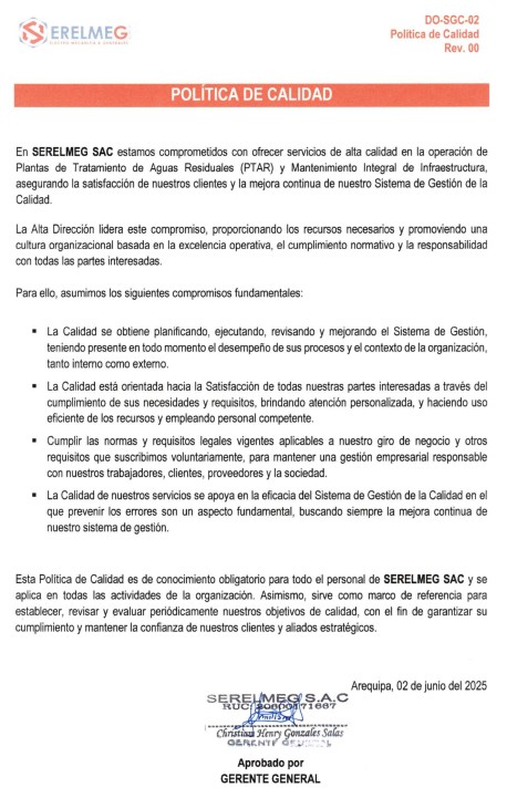 Políticas de Calidad